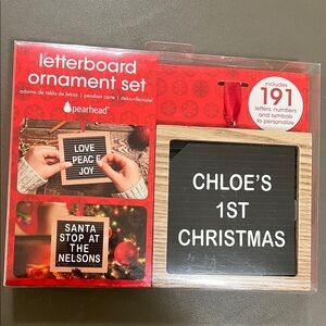 Pearhead Black Letterboard Ornament Set